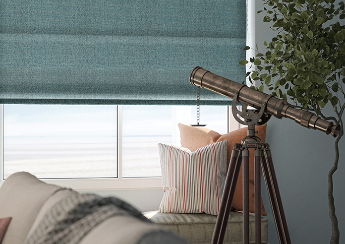 Jakarta, Cerulean - Motorised Roman Blind - Image 5
